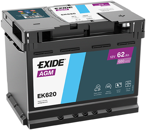 Akumulator start-stop Exide 62ah D+ AGM